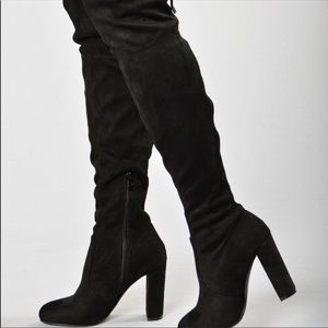 Black Suede over the knee boots. Size 11